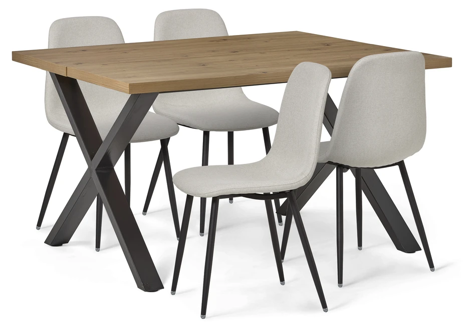 Veneto - Matgrupp med 4 stolar Tracy - Beige