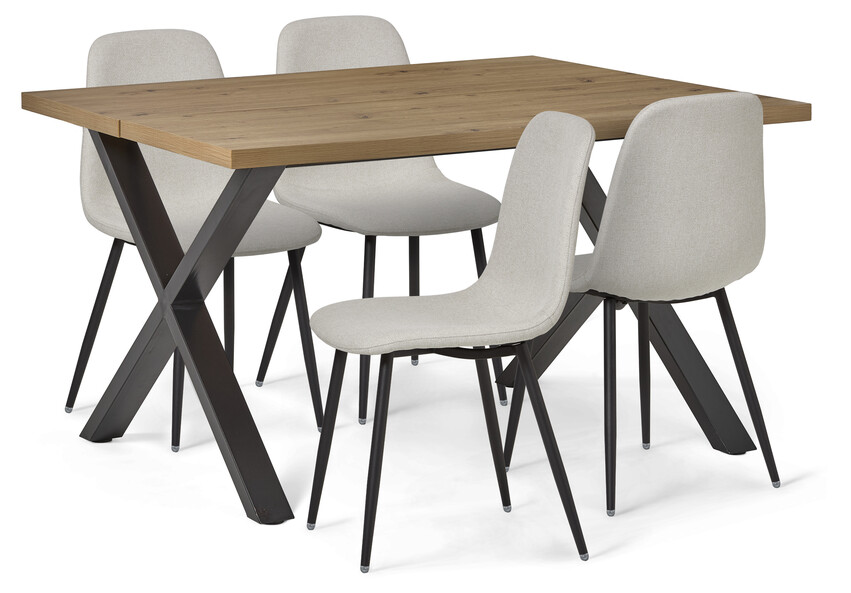 Veneto - Matgrupp med 4 stolar Tracy - Beige