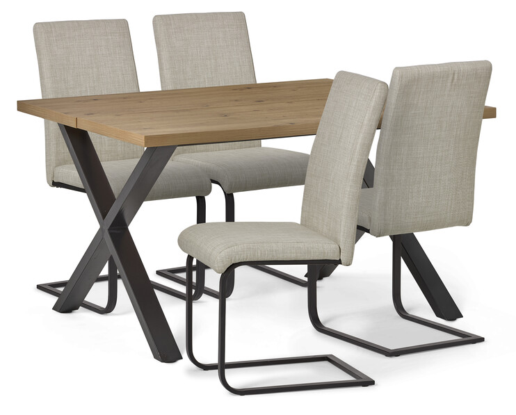 Veneto - Matgrupp med 4 stolar Jack - Beige