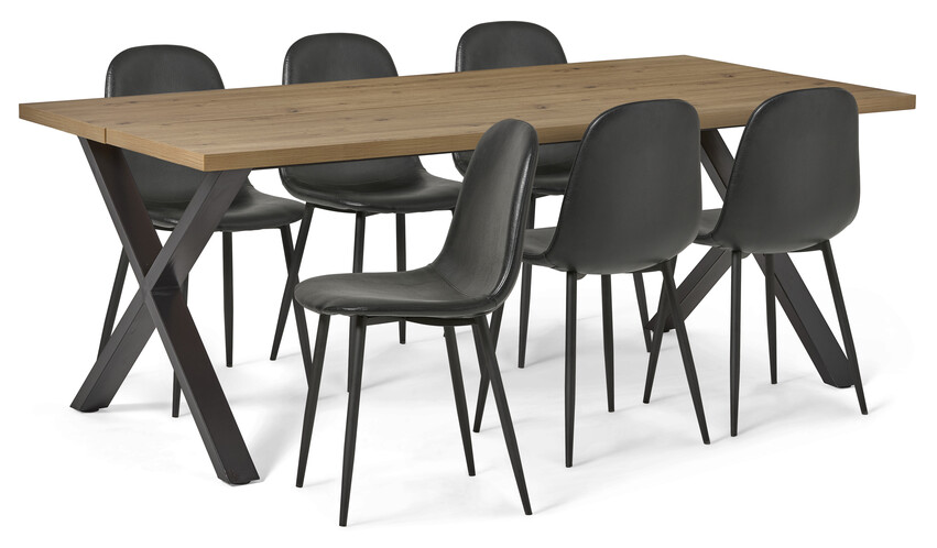Veneto - Matgrupp med 6 stolar Tracy - Beige