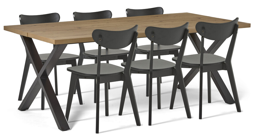 Veneto - Matgrupp med 6 stolar Ludvig - Beige