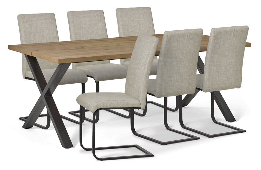 Veneto - Matgrupp med 6 stolar Jack - Beige