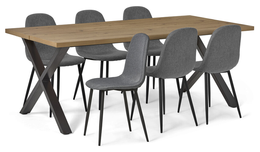 Veneto - Matgrupp med 6 stolar Tracy - Beige