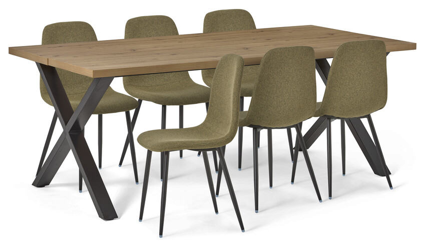 Veneto - Matgrupp med 6 stolar Tracy - Beige