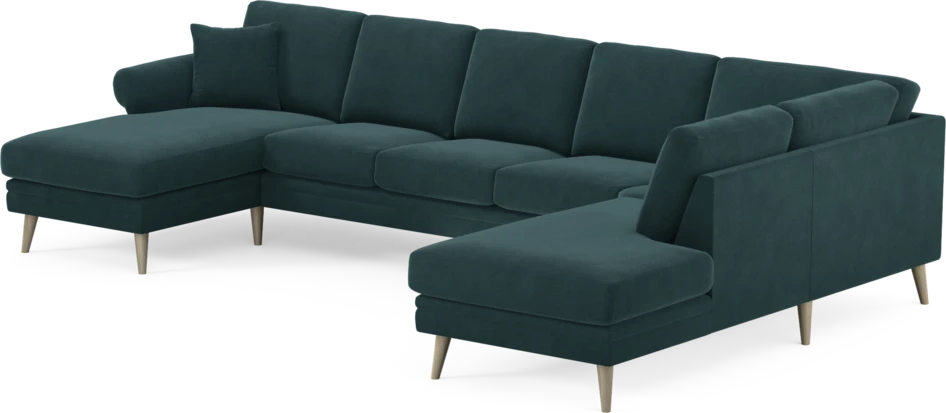 Eden - 3-sits soffa med schäslong vänster och divan höger - Blå