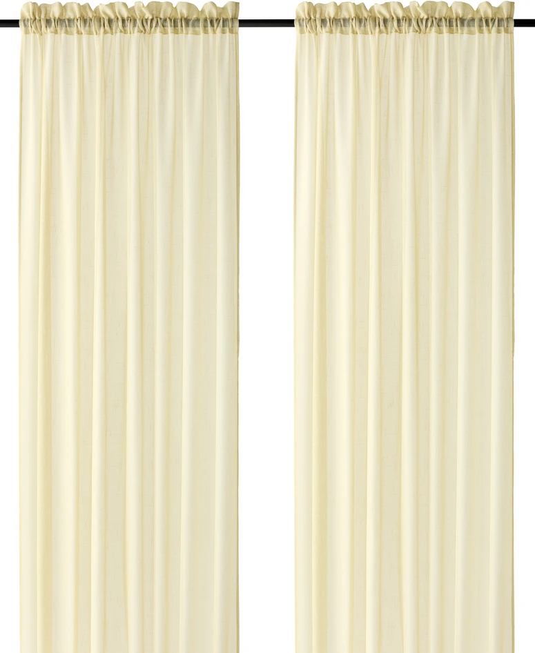 Cecilia - Gardin, 2-pack,135x250 cm - Gul