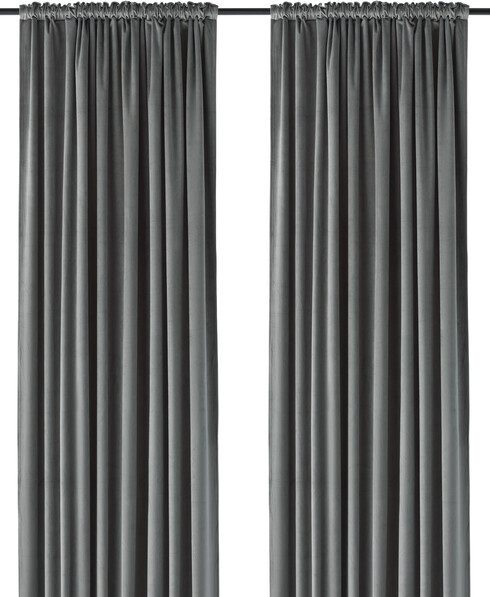 Velvet - Gardin, 140x250 cm, 2-pack - Grön