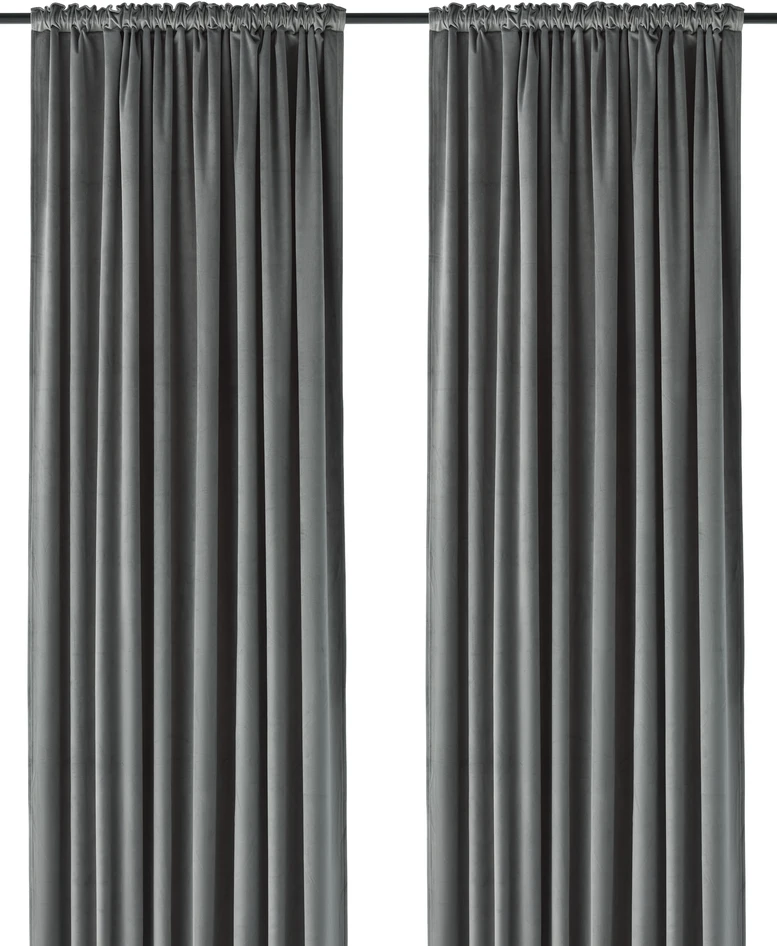 Velvet - Gardin, 140x250 cm, 2-pack - Grön