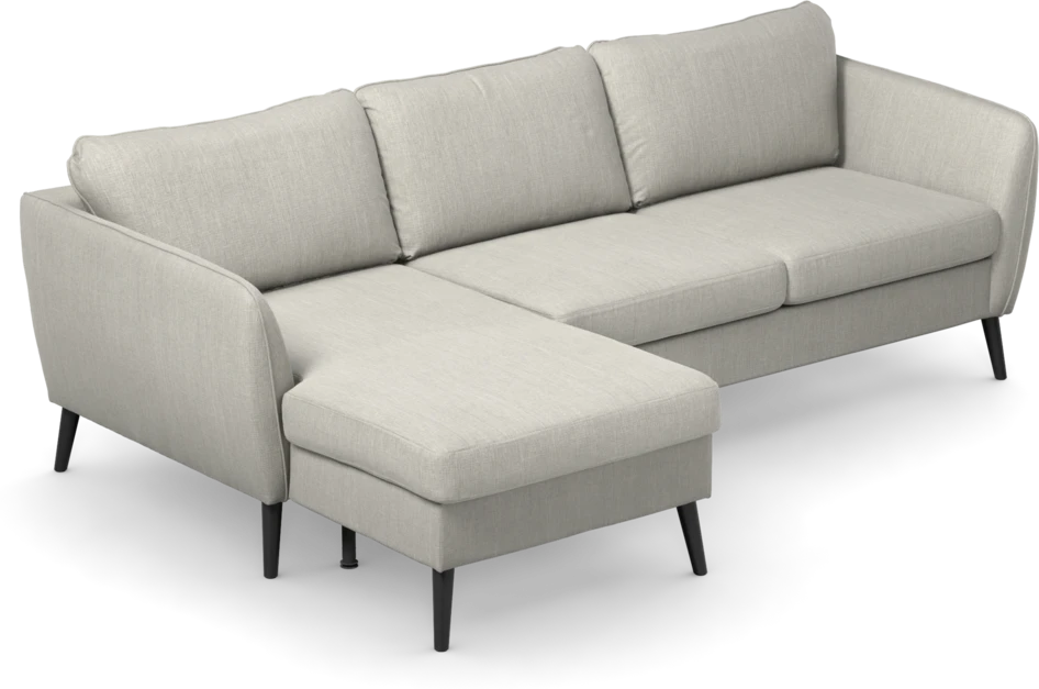 County - 3-sits soffa med flyttbar schäslong - Grå
