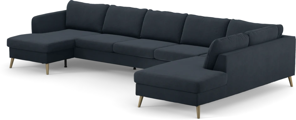 County - 4-sits soffa med schäslong vänster och divan höger - Blå