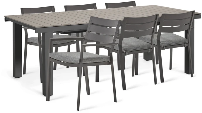 Modena/Arrow, Utegrupp med bord och 6 karmstolar