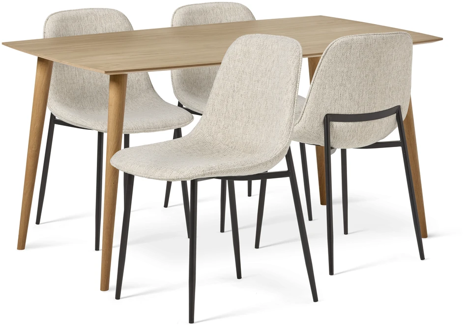 Plaine - Matgrupp med 4 stolar Melic - Beige