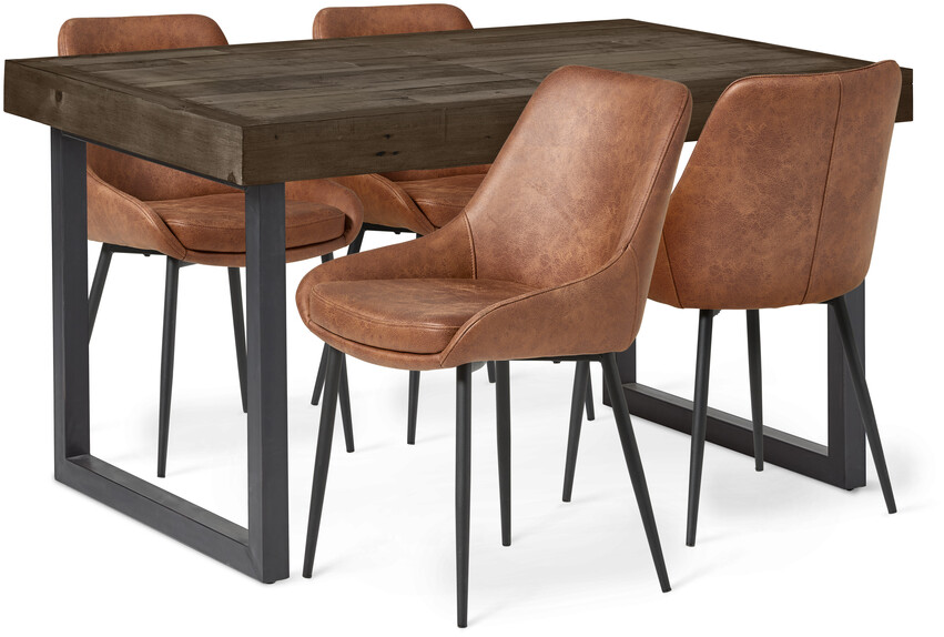 Woodenforge - Matgrupp med 4 stolar Leon - Röd