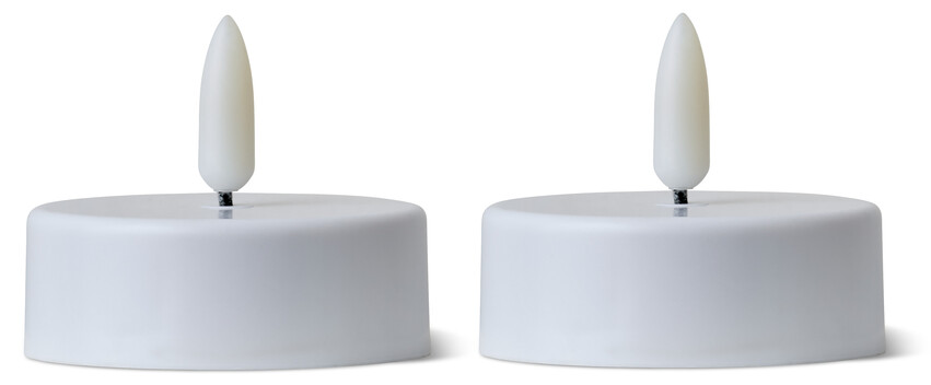 Skimra - LED-ljus, H 4,8 Ø 5,8 cm, 2-pack, timer - Vit