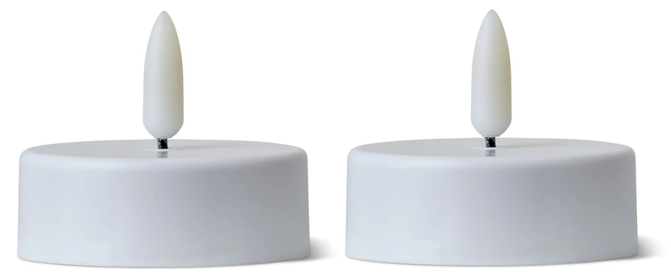 Skimra - LED-ljus, 2-pack, H 4,8 Ø 5,8 cm, timer - Vit