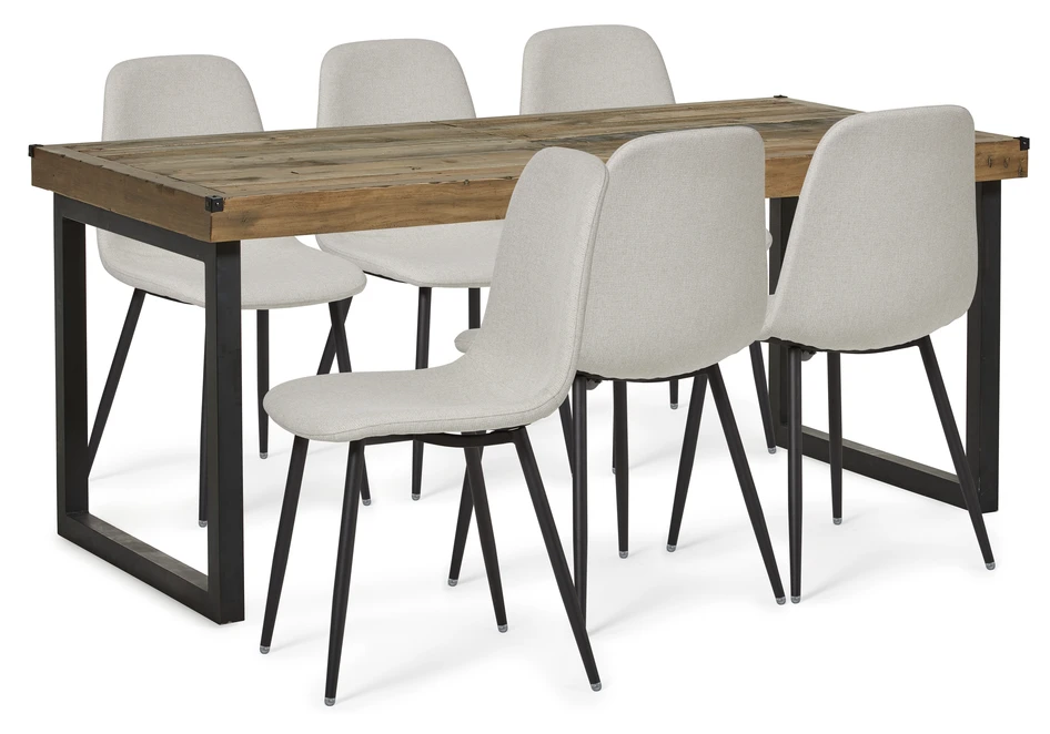 Woodenforge - Matgrupp med 6 stolar Tracy - Beige