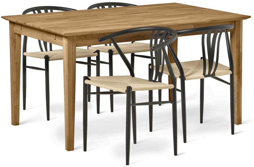 Ekerö - Matgrupp med 4 stolar Yngve - Beige
