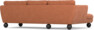 Madison Lux - 2-sits soffa med schäslong vänster - Orange
