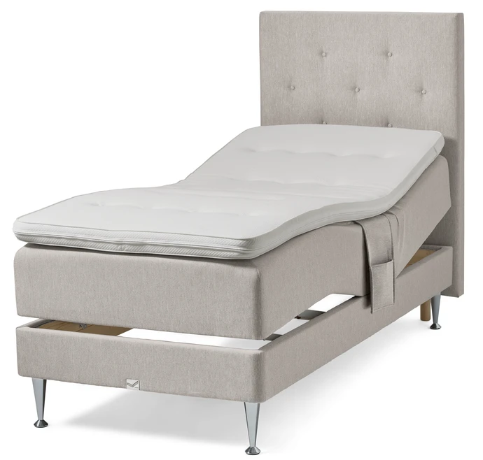 Väderö, Ställbar säng, enkelsäng med bäddmadrass och sänggavel pikerad