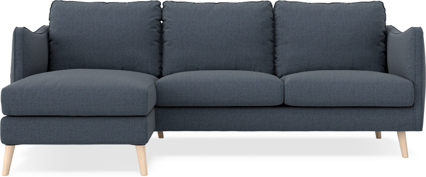 Madison Lux - 2-sits soffa med schäslong vänster - Blå