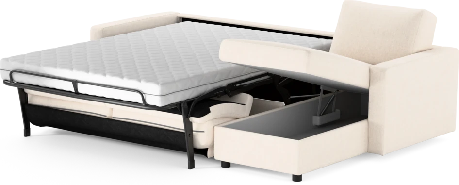 Lindö - Bäddsoffa 2,5-sits med schäslong, vändbar - Vit
