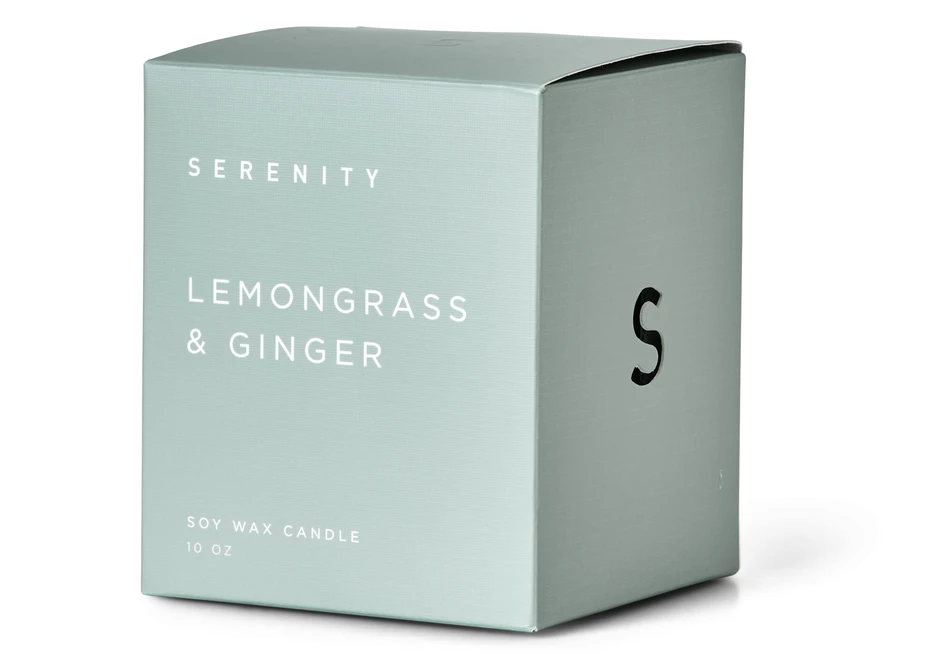 Serenity - Doftljus, Lemongrass & Ginger, brinntid 48 h, 300 gr - Grön