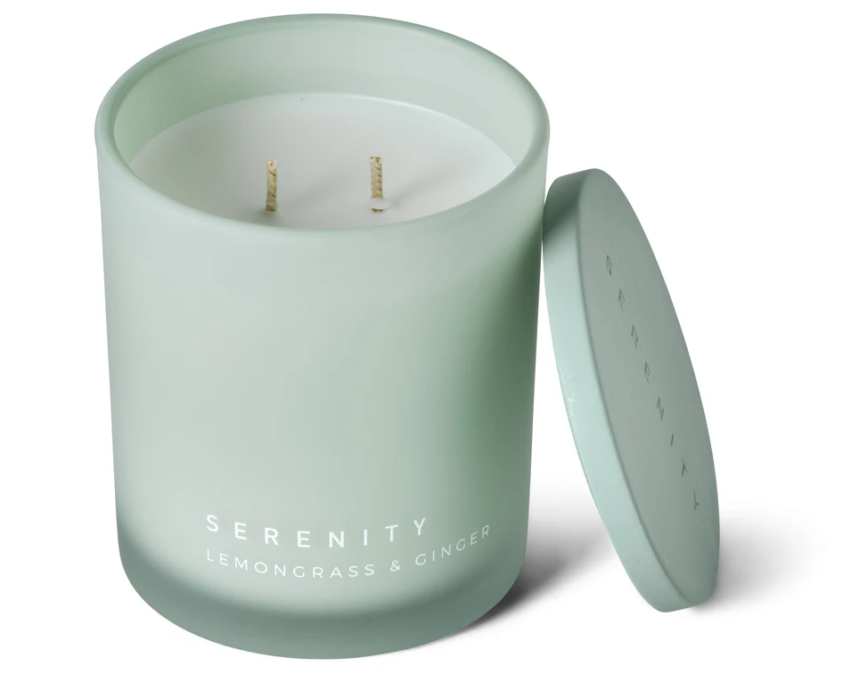 Serenity - Doftljus, Lemongrass & Ginger, brinntid 48 h, 300 gr - Grön