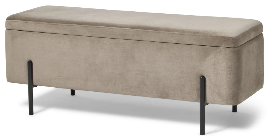 Lionel - Bänk med förvaring, 120 cm - Brun