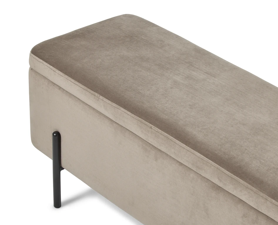 Lionel - Bänk med förvaring, 120 cm - Brun