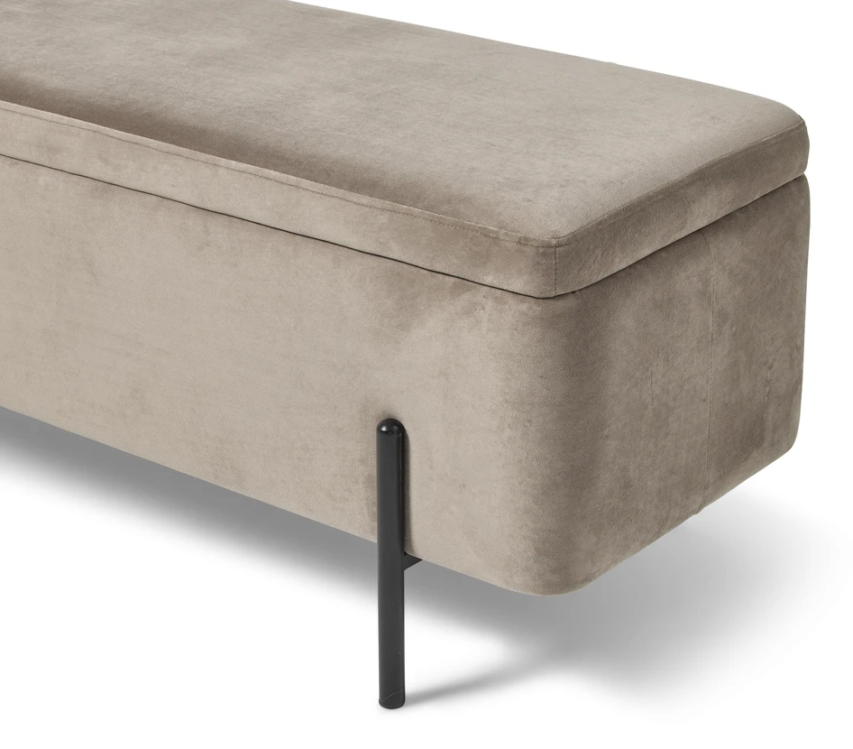 Lionel - Bänk med förvaring, 120 cm - Brun