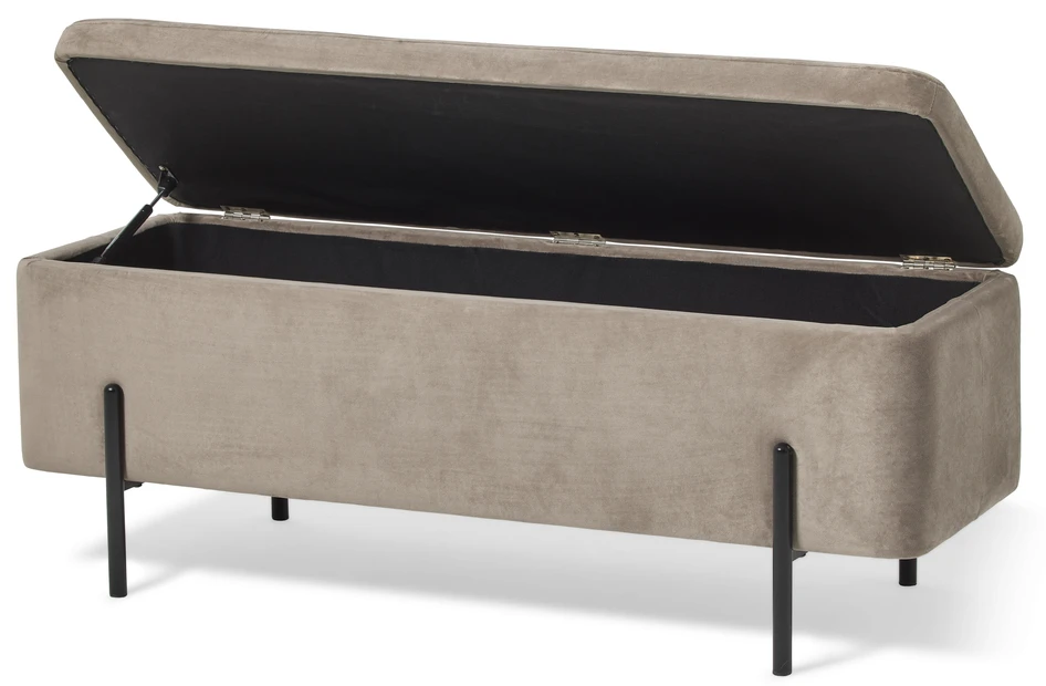 Lionel - Bänk med förvaring, 120 cm - Brun
