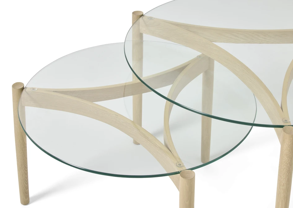 Tria - Satsbord 2 delar, H 40 Ø 65/H 48 Ø 80 cm - Vit