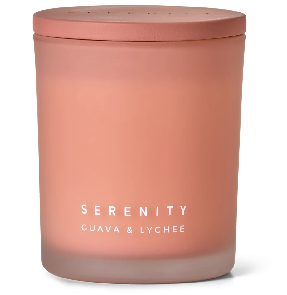 Serenity - Doftljus, Guava & Lyche, brinntid 48 h, 286 g - Rosa