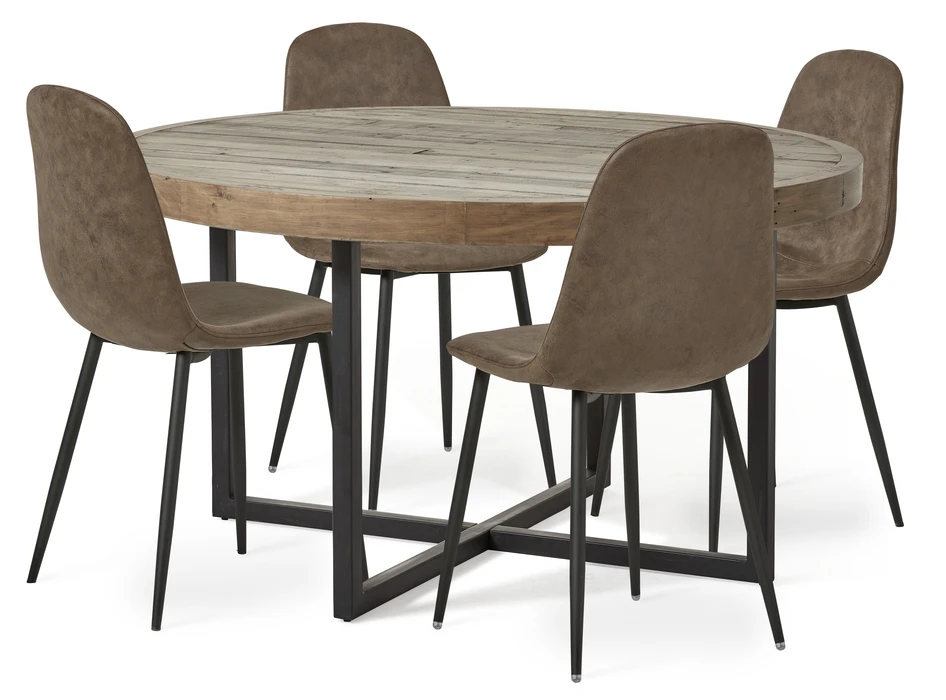 Woodenforge - Matgrupp med 4 stolar Tracy - Svart
