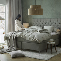 Särö Comfort - Kontinentalsäng, dubbelsäng med bäddmadrass Särö Comfort och Särö pikerad L sänggavel - inspiration