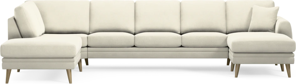 Eden - 3-sits soffa med divan vänster och schäslong höger - Vit