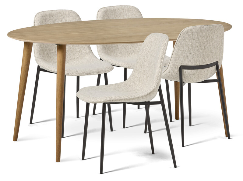 Plaine - Matgrupp med 4 stolar Melic - Beige