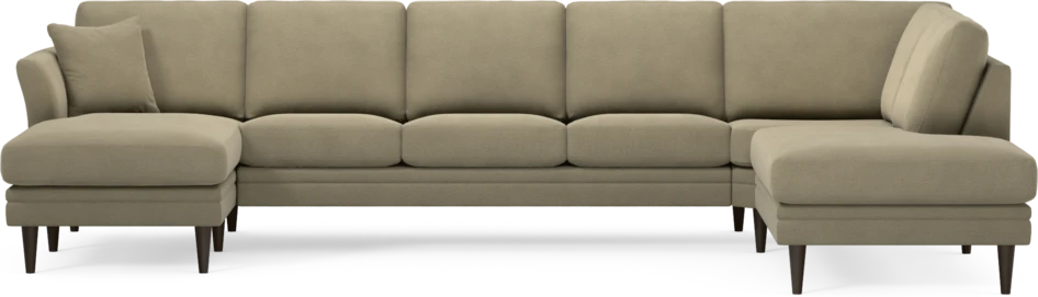 Eden - 3-sits soffa med schäslong vänster och divan höger - Beige