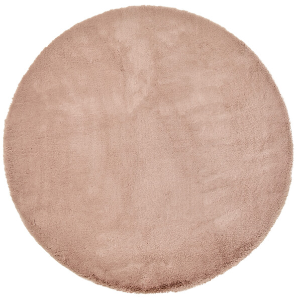 Minou - Konstpälsmatta, Ø120 cm - Rosa
