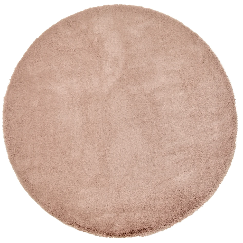 Minou - Konstpälsmatta, Ø120 cm - Rosa