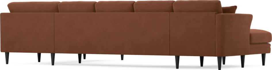 Eden - 3-sits soffa med schäslong vänster och divan höger - Orange