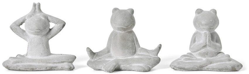 Froggy - Prydnadsföremål, 12x6x11,5 cm - Grå