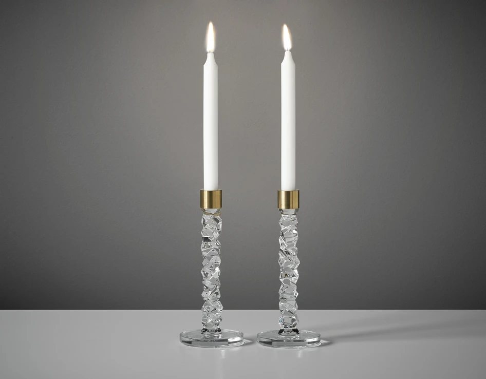 Carat - Ljusstake, 2-pack, H 24,2 cm - Gul
