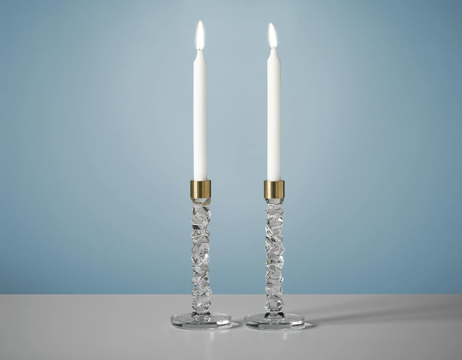 Carat - Ljusstake, 2-pack, H 24,2 cm - Gul