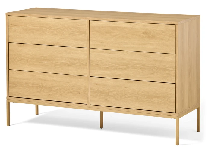 Fransy, Byrå med 6 lådor, 137x45x85 cm