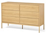 Fransy - Byrå med 6 lådor, 137x45x85 cm - Beige