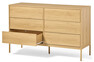 Fransy - Byrå med 6 lådor, 137x45x85 cm - Beige