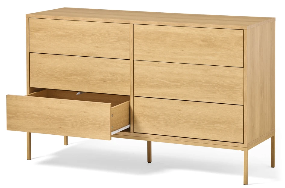 Fransy - Byrå med 6 lådor, 137x45x85 cm - Beige