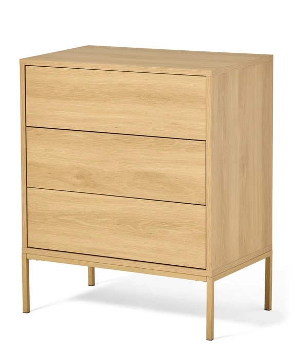 Fransy, Byrå med 3 lådor, 69,5x45x85 cm