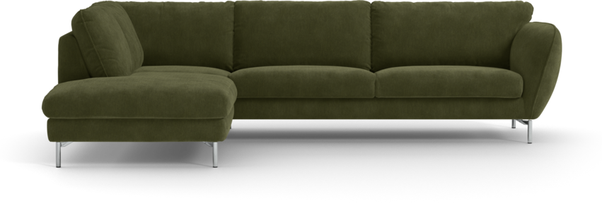 Madison - 3-sits soffa med divan vänster - Grön